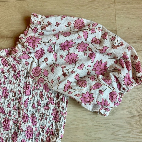 Universal Thread Pink Floral Smocked Dress 100% cotton Size Small - Picture 4 of 6